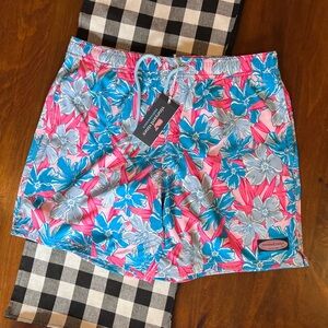 Vineyard Vines Pink and Blue Floral Swim Trunks